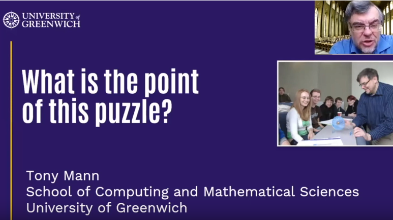 Tony Mann’s title slide: What’s the point of this puzzle?